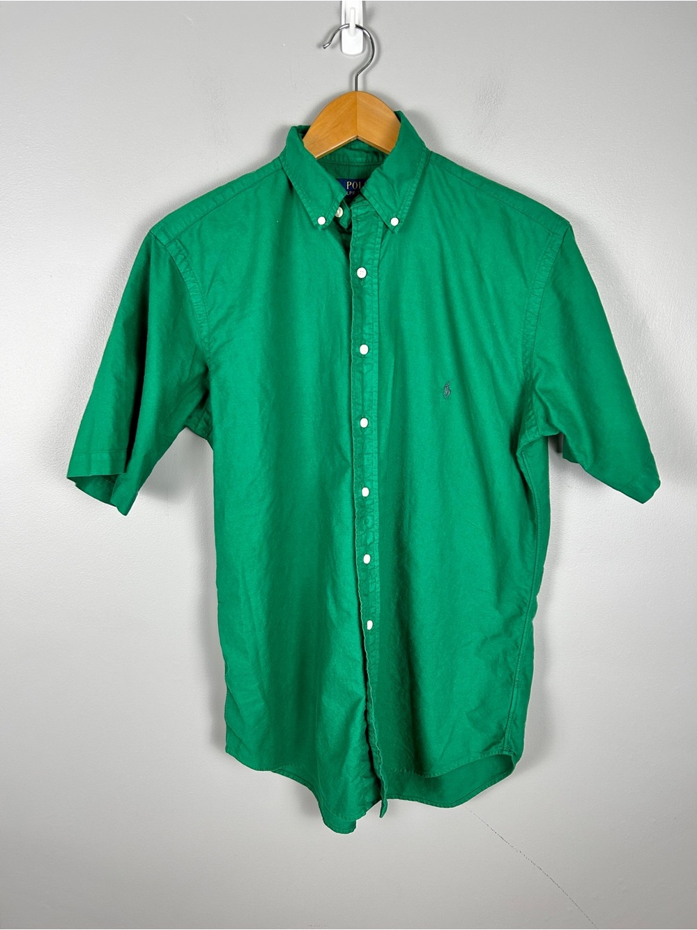 POLO Ralph Lauren Kelly Green Short Sleeve Buttondown Shirt Men's MT 100% Cotton